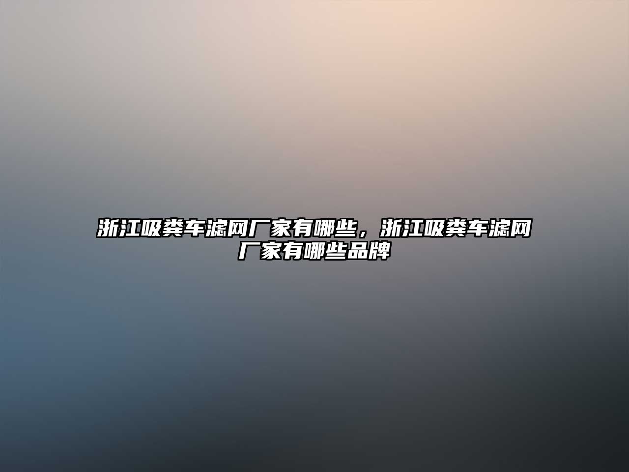 浙江吸糞車濾網廠家有哪些，浙江吸糞車濾網廠家有哪些品牌