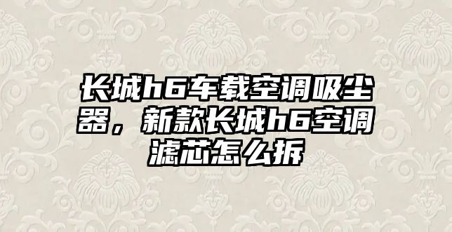 長(zhǎng)城h6車載空調(diào)吸塵器，新款長(zhǎng)城h6空調(diào)濾芯怎么拆